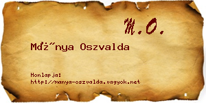 Mánya Oszvalda névjegykártya